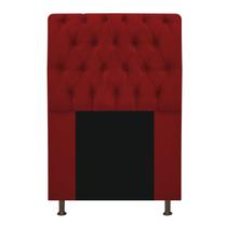 Cabeceira Estofada Lady 90 cm Solteiro Com Capitonê Suede Vermelho - Damaffê Móveis