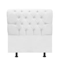 Cabeceira Estofada Lady Capitonê 90 cm Solteiro Quarto para Cama Box Suede Branco - Damaffê Móveis