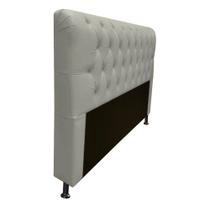 Cabeceira Estofada Lady Capitonê para Cama Box Casal 140cm Suede Bege