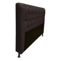 Cabeceira Estofada Lady Capitonê para Cama Box Casal 140cm Tecido Sintético Marrom