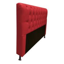 Cabeceira Estofada Lady Capitonê para Cama Box Casal 140cm Tecido Sintético Vermelho