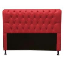 Cabeceira Estofada Lady Capitonê para Cama Box King Size 195cm Suede Vermelho