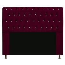 Cabeceira Estofada Lady com Strass 195 cm Queen Size Suede - ADJ Decor