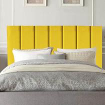 Cabeceira Estofada Líbia 160CM Queen material sintético Amarelo - D A DECOR