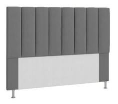 Cabeceira Estofada Líbia 195CM King Suede Cinza - D A DECOR Cabeceira Estofada Líbia 195CM King Suede Cinza - D A DECOR