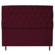 Cabeceira Estofada Liverpool 140 cm Casal Suede Bordô - Amarena Móveis