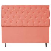 Cabeceira Estofada Liverpool 160 cm Queen Size Suede Coral - ADJ Decor