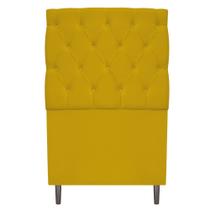 Cabeceira Estofada Liverpool 90 cm Solteiro Corano Amarelo - Amarena Móveis