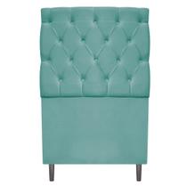 Cabeceira Estofada Liverpool 90 cm Solteiro Suede Azul Tiffany - Amarena Móveis