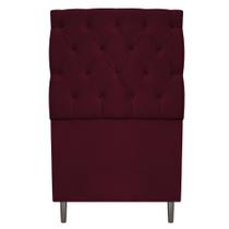 Cabeceira Estofada Liverpool 90 cm Solteiro Suede Bordô - ADJ Decor