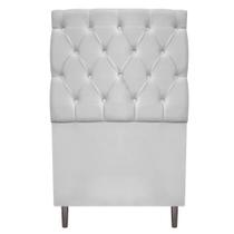 Cabeceira Estofada Liverpool 90 cm Solteiro Suede Branco - ADJ Decor