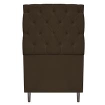 Cabeceira Estofada Liverpool 90 cm Solteiro Suede Marrom - ADJ Decor