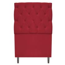 Cabeceira Estofada Liverpool 90 cm Solteiro Suede Vermelho - ADJ Decor