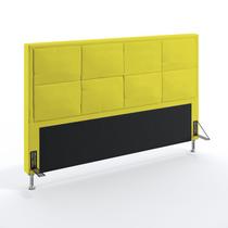 Cabeceira Estofada Maia 195 Para Cama King Sued Amarelo Aradecor