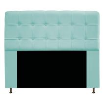 Cabeceira Estofada Mel 140 cm Casal Com Botonê Suede Azul Tiffany - Doce Sonho Móveis