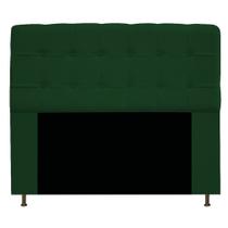 Cabeceira Estofada Mel 140 cm Casal Com Botonê Suede Verde - Damaffê Móveis