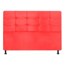 Cabeceira Estofada Mel 195 cm King Size Quarto para Cama Box material sintético Vermelho - Damaffê Móveis