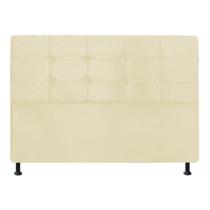 Cabeceira Estofada Mel 195 cm King Size Quarto para Cama Box Suede Bege - Damaffê Móveis