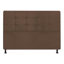 Cabeceira Estofada Mel 195 cm King Size Quarto para Cama Box Suede Marrom - Damaffê Móveis