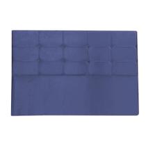 Cabeceira Estofada Mel com Botonê para Cama Box King Size 195cm Suede Azul Marinho