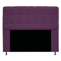 Cabeceira Estofada Mel com Capitonê 160 cm para Cama Box Queen Suede Roxo Quarto - AM Decor