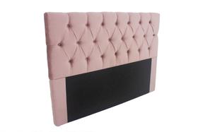 Cabeceira Estofada Modelo Capitonê Com Fixação Direto na Cama 195x117cm King Cor Rosa Veludo Liso