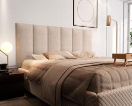 Cabeceira Estofada Módulos de Colar na Parede Madrid 45x20cm Painel Casal 1.40 - Cores Cabeceira Estofada Módulos de Colar na Parede Madrid 45x20cm Painel Casal 1.40 - Cores