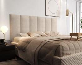 Cabeceira Estofada Painel de Parede Cama Box Casal Quarto Tecido Linho Suede Módulada Almofadada Encosto Travesseiro Júlia 1.40m Areia Cabeceira Estofada Painel de Parede Cama Box Casal Quarto Tecido Linho Suede Módulada Almofadada Encosto Travesseiro Júlia 1.40m Areia