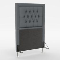 Cabeceira Estofada Para Cama Box Antares 90 Para Cama de Solteiro Sued Cinza Aradecor
