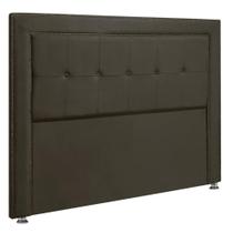 Cabeceira Estofada Para Cama Box Casal 140cm Ravena Veludo Marrom Cabeceira Estofada Para Cama Box Casal 140cm Ravena Veludo Marrom