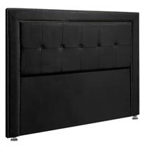 Cabeceira Estofada Para Cama Box Casal 140cm Ravena Veludo Preto