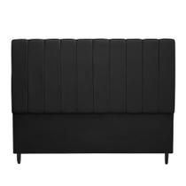 Cabeceira Estofada Para Cama Box Casal Beatriz 140cm Veludo Preto