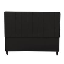 Cabeceira Estofada Para Cama Box Casal Beatriz 140cm Veludo Preto Cabeceira Estofada Para Cama Box Casal Beatriz 140cm Veludo Preto