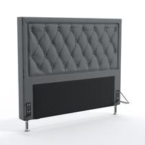 Cabeceira Estofada para Cama Box Centaurus 140 para Cama de Casal Sued Cinza Aradecor