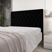 Cabeceira Estofada Para Cama Box Centaurus 140 Para Cama de Casal Sued Preto Aradecor