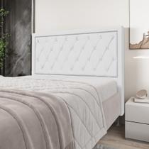 Cabeceira Estofada Para Cama Box Centaurus 195 Para Cama King Couro Branco Aradecor