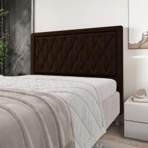 Cabeceira Estofada Para Cama Box Centaurus 195 Para Cama King Suede Marrom Aradecor