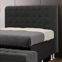 Cabeceira Estofada para Cama Box Dama 140 para Cama de Casal Sued Cinza Aradecor Cabeceira Estofada para Cama Box Dama 140 para Cama de Casal Sued Cinza Aradecor