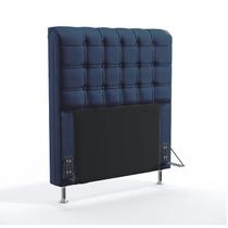 Cabeceira Estofada Para Cama Box Dama 90 Para Cama de Solteiro Sued Azul Marinho Aradecor Cabeceira Estofada Para Cama Box Dama 90 Para Cama de Solteiro Sued Azul Marinho Aradecor