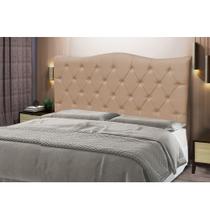 Cabeceira Estofada Para Cama Box De Casal Capitone Pérola 140 cm Caramelo Suede-Anchar Estofados 01