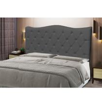 Cabeceira Estofada Para Cama Box De Casal Capitone Pérola 140 cm Cinza Suede-Anchar Estofados 01