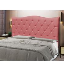 Cabeceira Estofada Para Cama Box De Casal Capitone Pérola 140 cm Rosé Suede-Anchar Estofados 01