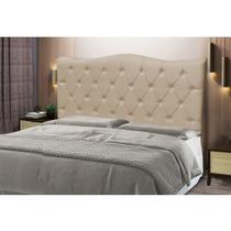 Cabeceira Estofada Para Cama Box De Casal King Size Capitone Pérola 193 cm Bege Suede-Anchar Estofados 01