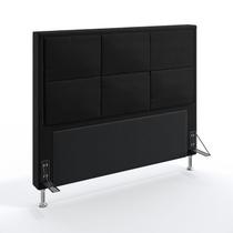 Cabeceira Estofada Para Cama Box Maia 140 Para Cama de Casal Sued Preto Aradecor