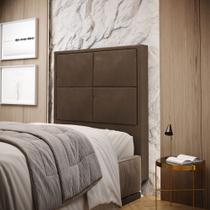 Cabeceira Estofada Para Cama Box Maia 160 Para Cama Queen Sued Marrom Aradecor