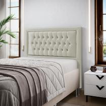 Cabeceira Estofada Para Cama Box Pegasus 160 Para Cama Queen Sued Bege Aradecor