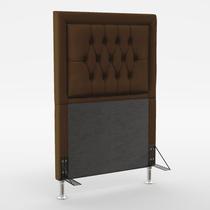 Cabeceira Estofada para Cama Box Pegasus 90 para Cama de Solteiro Sued Marrom Aradecor