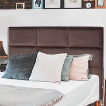 Cabeceira Estofada Para Cama Box Queen 127x162 Veludo Marrom Cabeceira Estofada Para Cama Box Queen 127x162 Veludo Marrom
