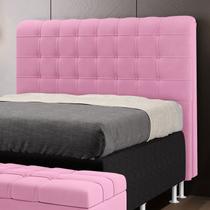 Cabeceira Estofada para Cama Box Rana 140 para Cama de Casal Sued Rosê Aradecor