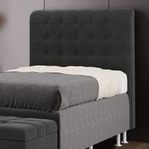 Cabeceira Estofada para Cama Box Rana 90 para Cama de Solteiro Suede Cinza Aradecor Cabeceira Estofada para Cama Box Rana 90 para Cama de Solteiro Suede Cinza Aradecor
